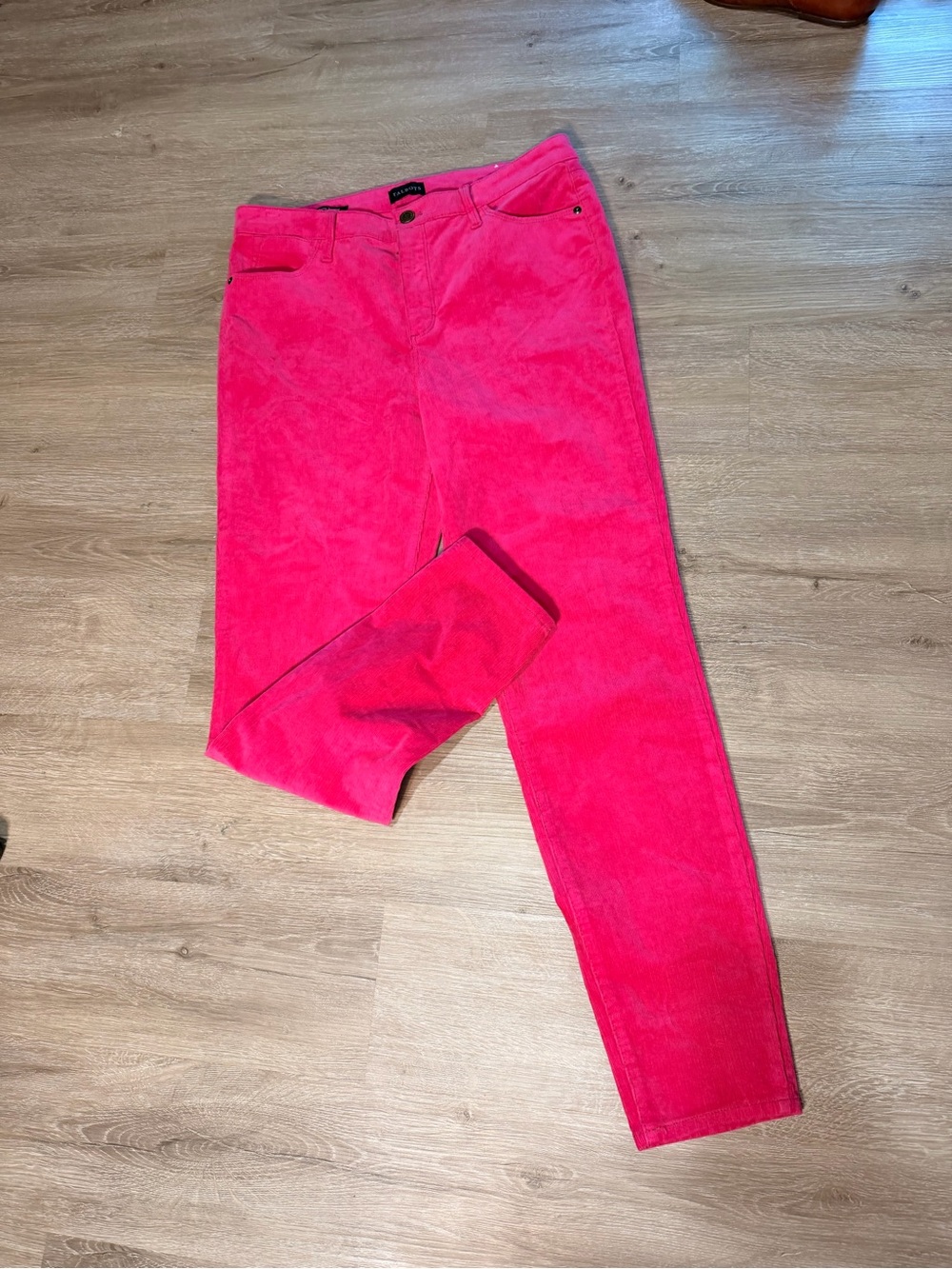Talbots Pink Corduroy Jeggings Straight Leg Barbiecore Size 8